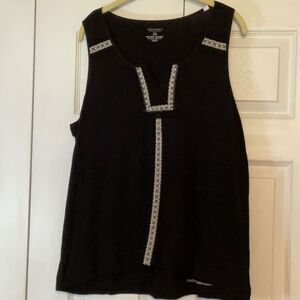 Sonoma Black White Embroidery‎ Tank XL